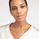 Baby Pink Enamel Bead Piatto Necklace on woman